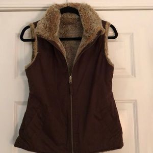 Reversible faux fur vest